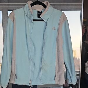 The North Face Women's Light Blue and Beige Ski Jacket